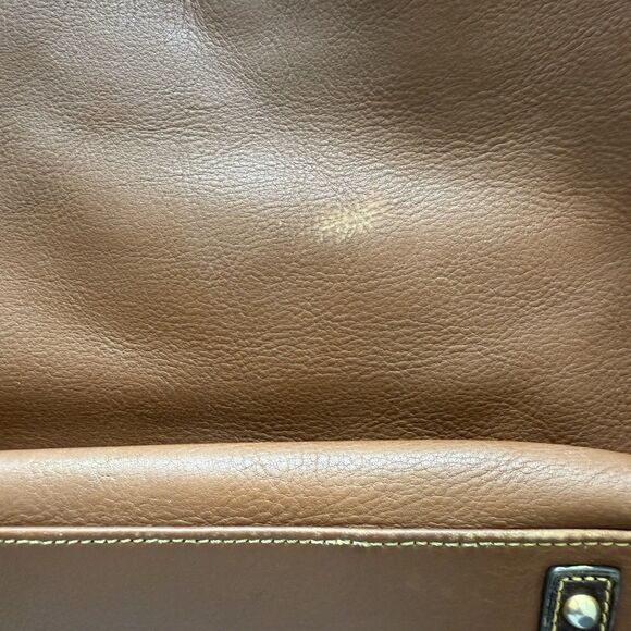 Dooney and‎ Bourke Leather O-Ring Sac Brown Pebbled Large Satchel Shoulder Bag - Picture 4 of 16
